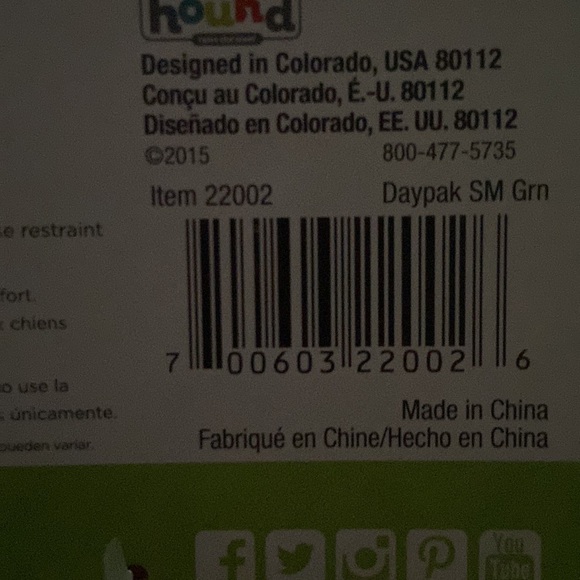 SMALL GREEN Outward Hound Doggie Day Pak, 4 pockets & D-ring for leash - Picture 10 of 10